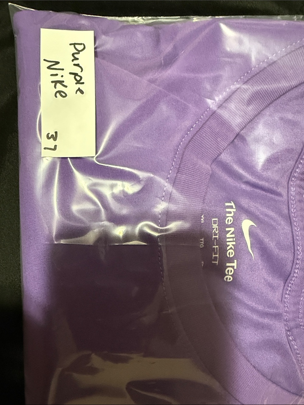 Nike Purple Dri-FIT Tee with White Swoosh - Picture 3 of 3